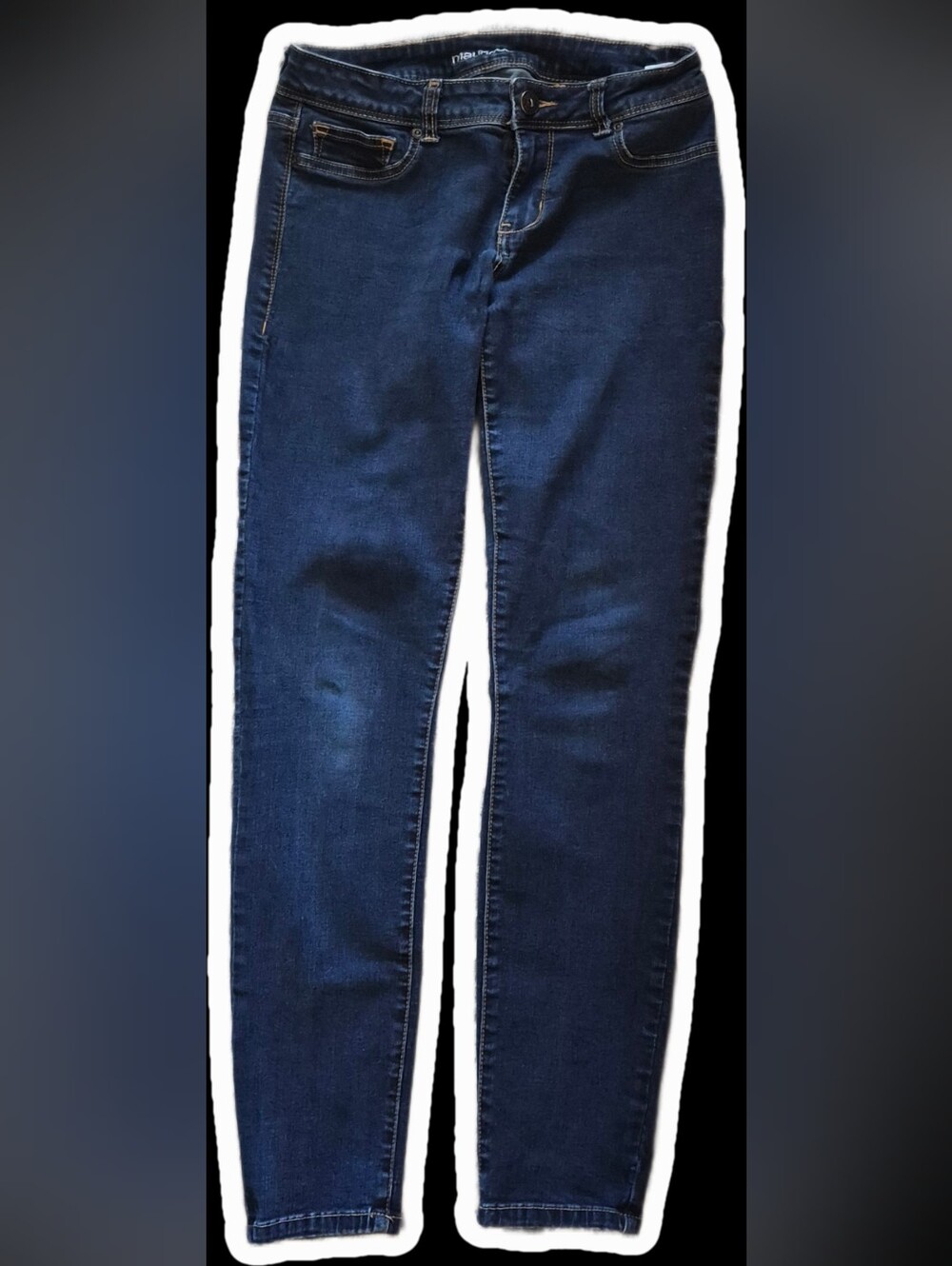 NYDJ Black High-Rise Jeans with Purple Stitching